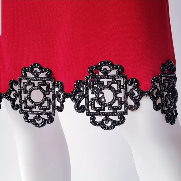 Fashion Designer Red Dress with Detail✨ - Picture 5 of 6